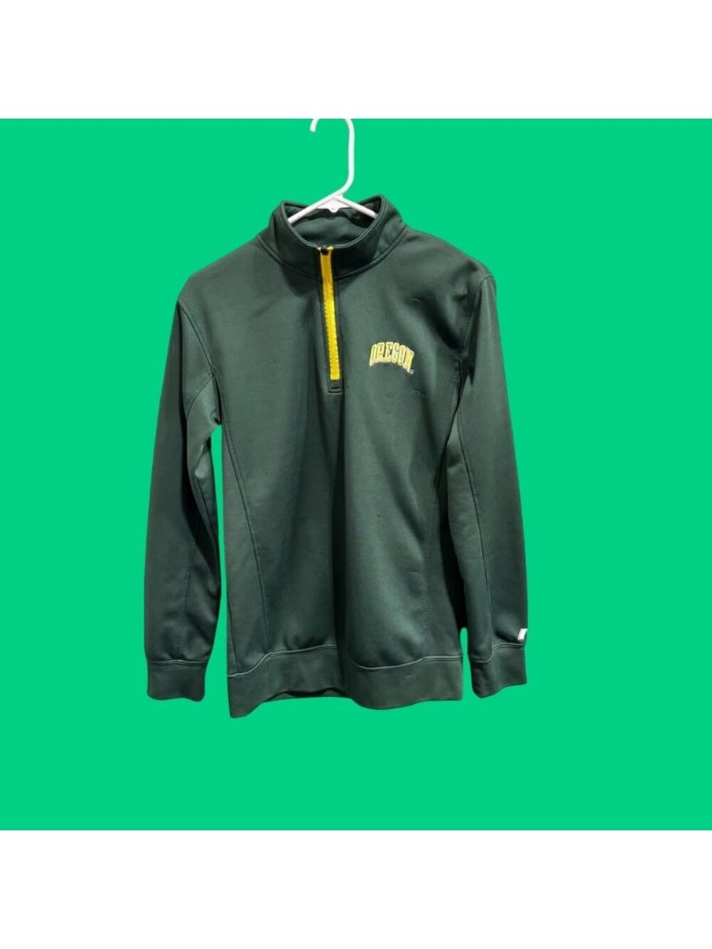 Russell Green Men's Oregon 1/4 Zip Jacket S Polyester Athletic Pullover